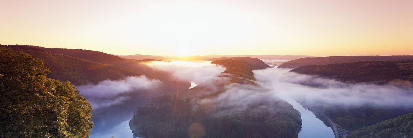 Scenic view with river Saar